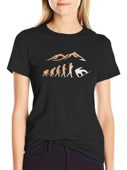 Snowboarding Evolution T-Shirt - Black
