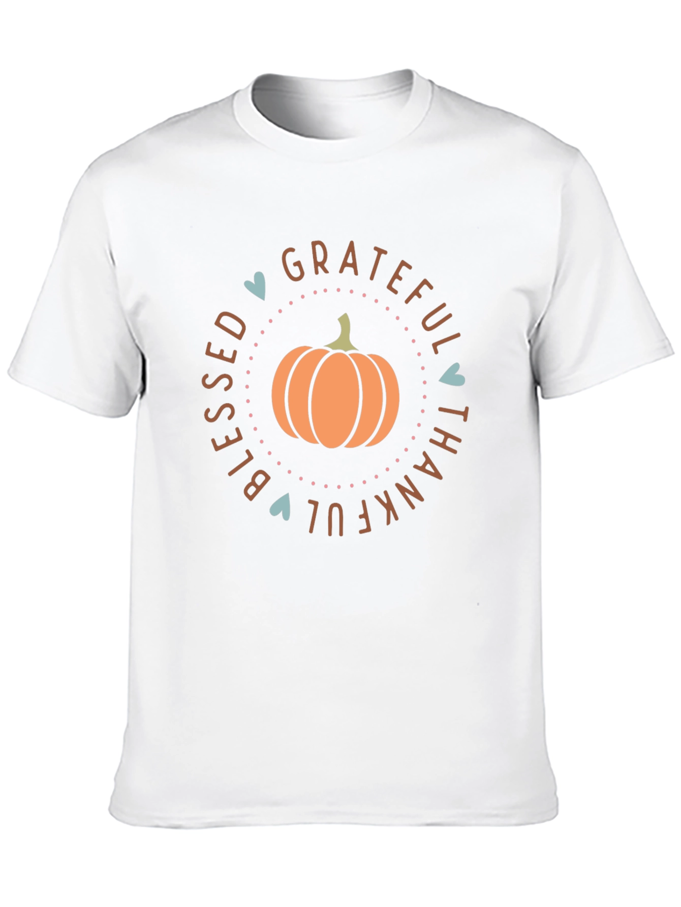 Blessed Grateful Thankful Fall Pumpkin Graphic T-Shirt