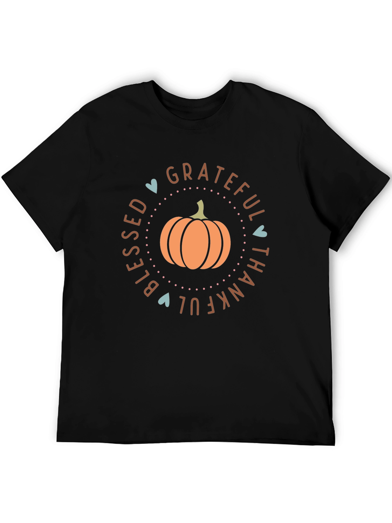 Blessed Grateful Thankful Fall Pumpkin Graphic T-Shirt