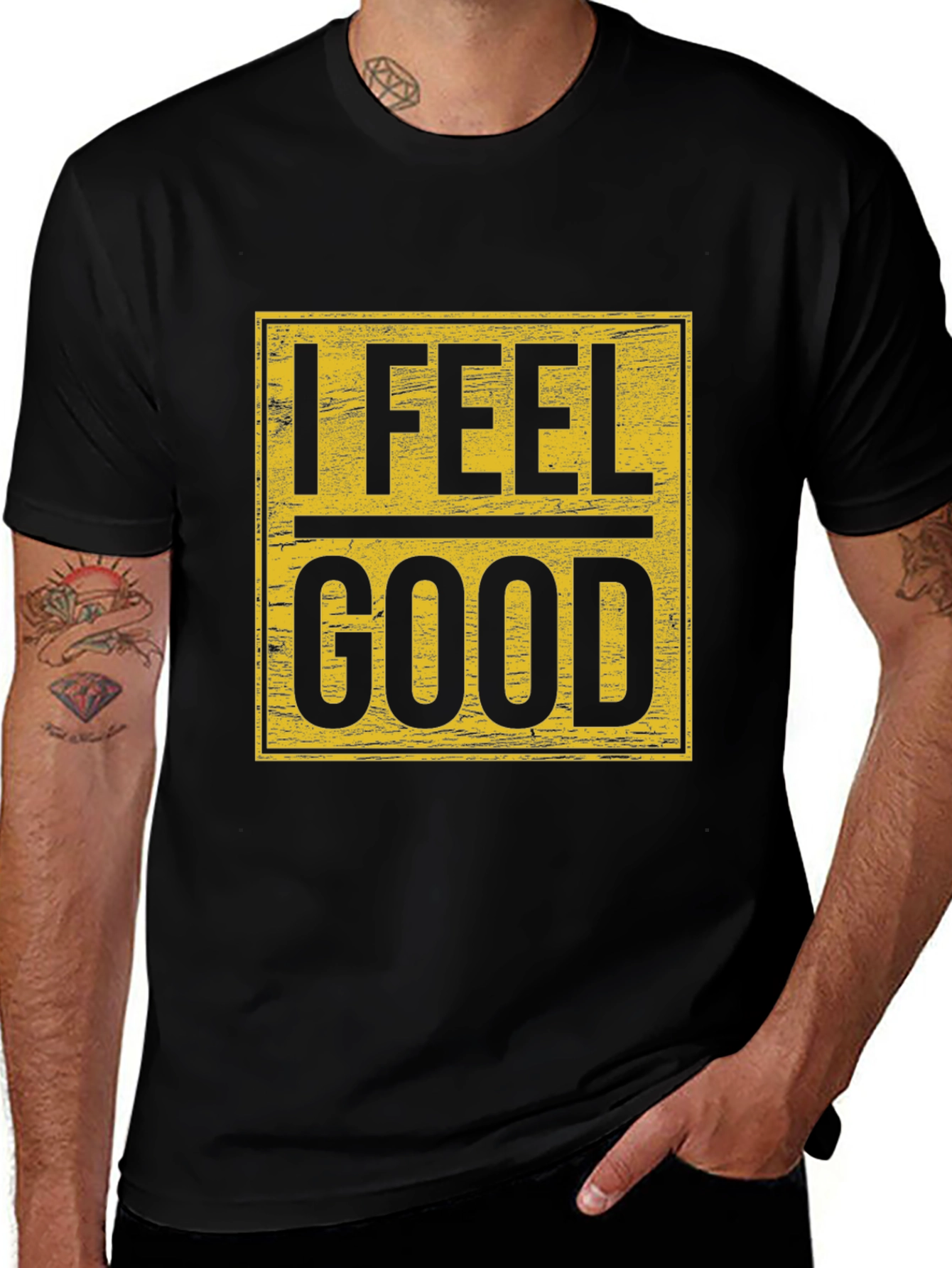 I Feel Good Graphic Tee - Mens Black T-Shirt