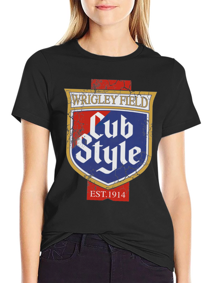 Wrigley Field Cub Style Black T-Shirt