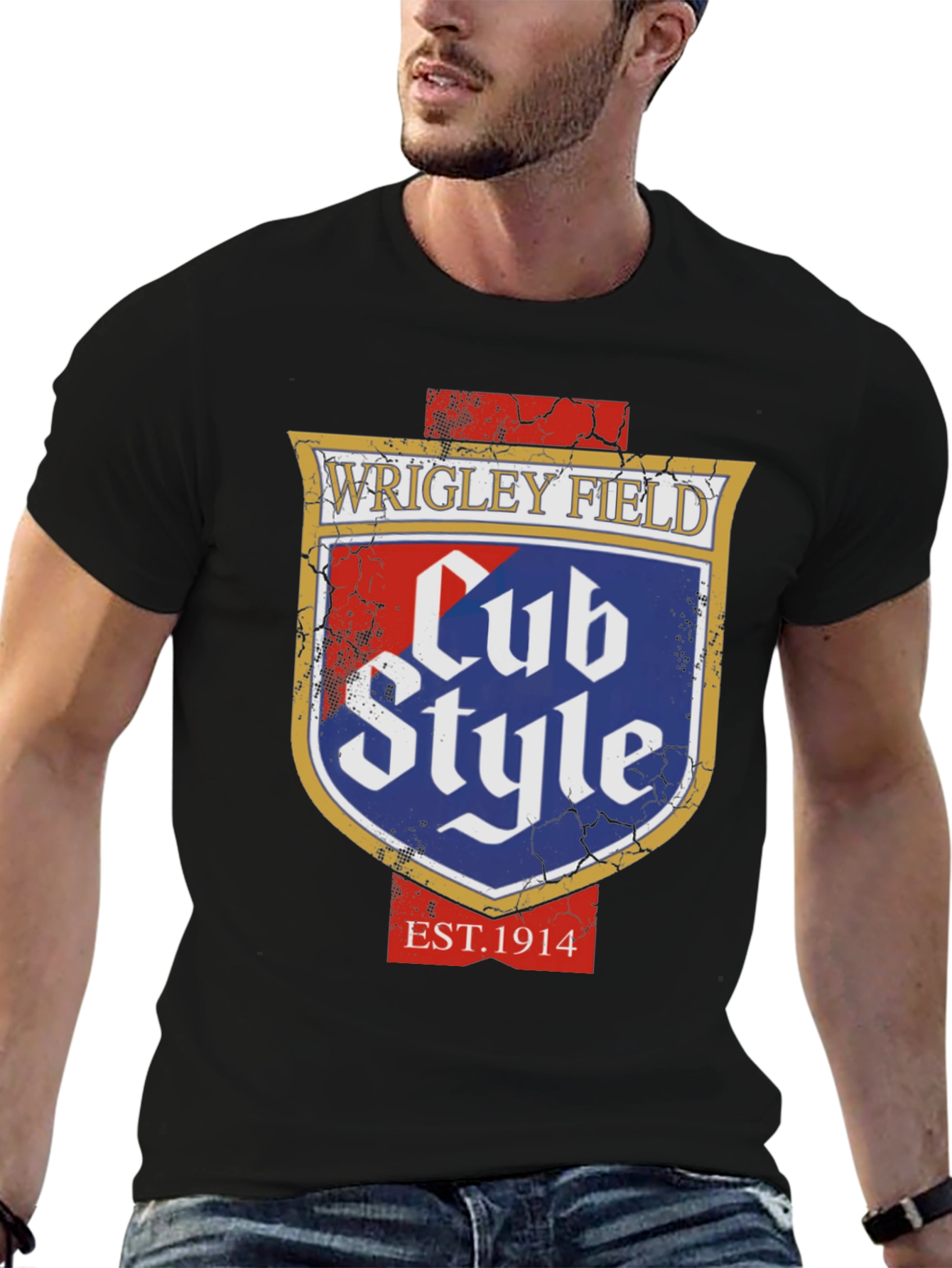 Wrigley Field Cub Style Black T-Shirt