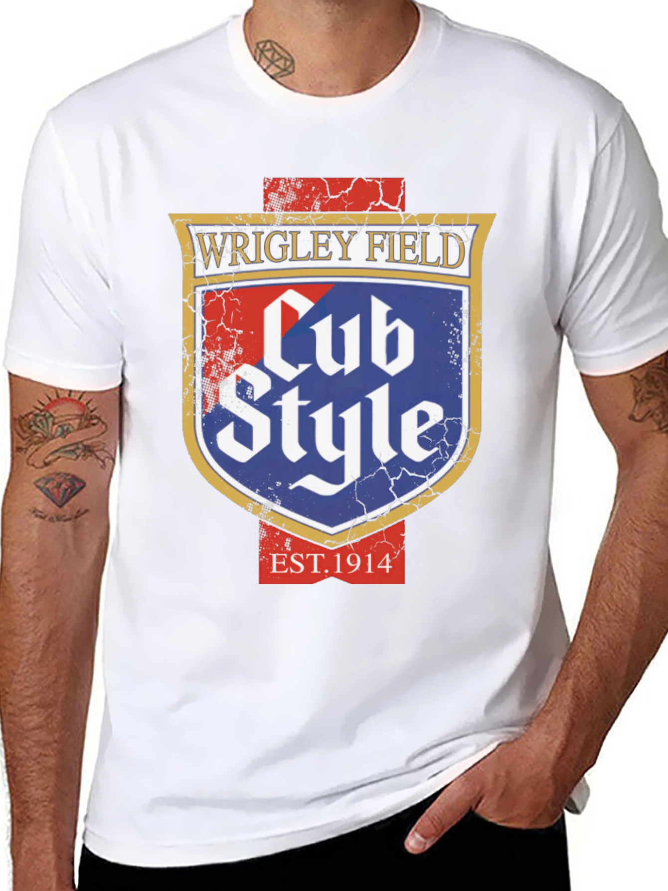 Wrigley Field Cub Style Black T-Shirt