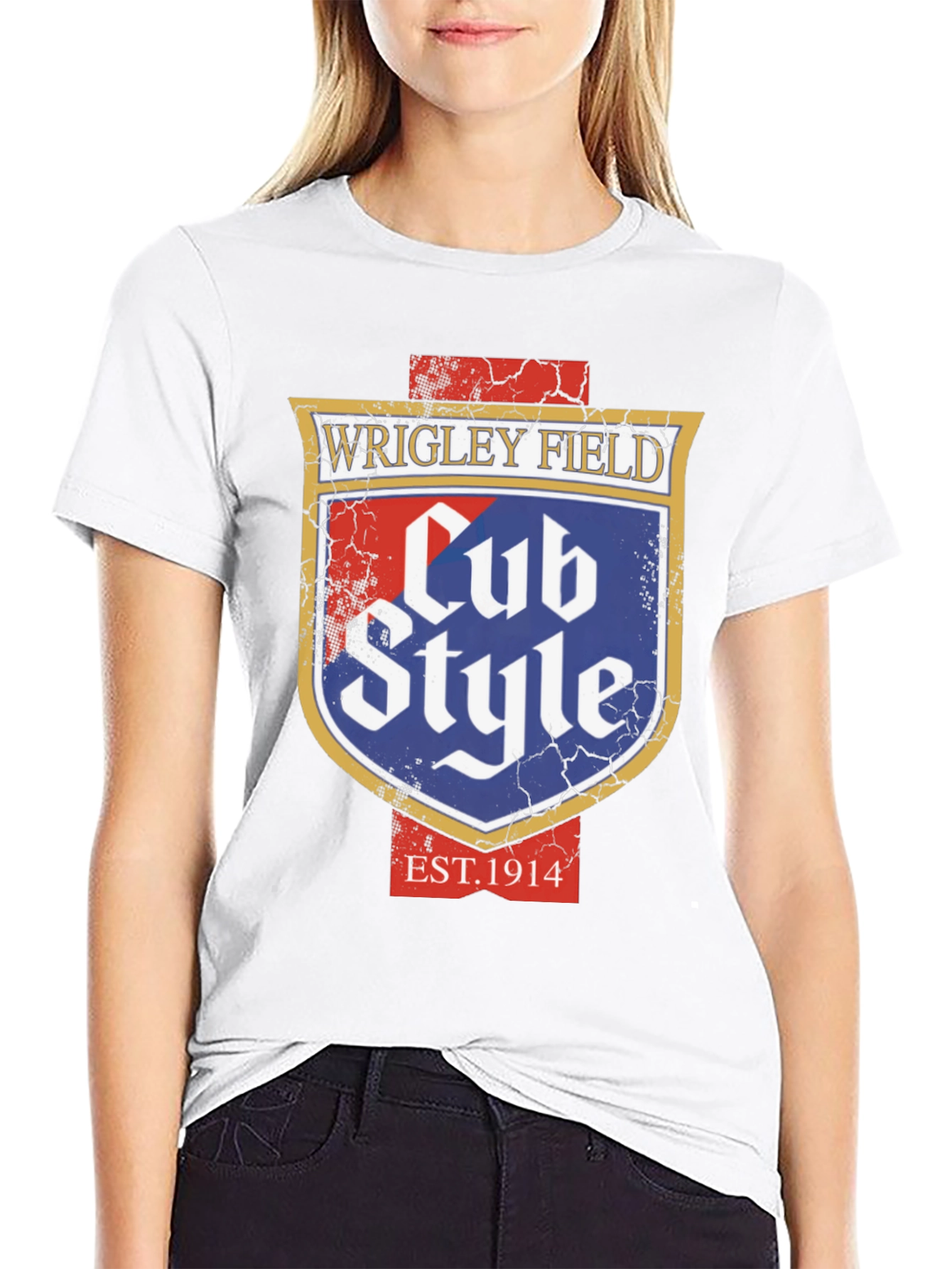 Wrigley Field Cub Style Black T-Shirt
