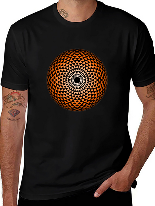 Geometric Sphere Graphic Black T-Shirt