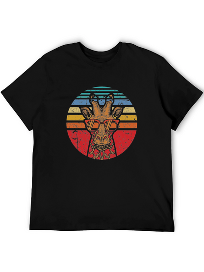 Retro Giraffe Sunglasses Graphic T-Shirt