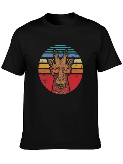 Retro Giraffe Sunglasses Graphic T-Shirt