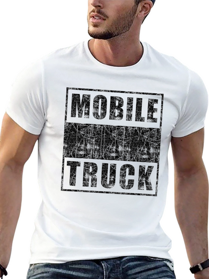 Mobile Milk Truck Graphic Tee - Black Cotton T-Shirt