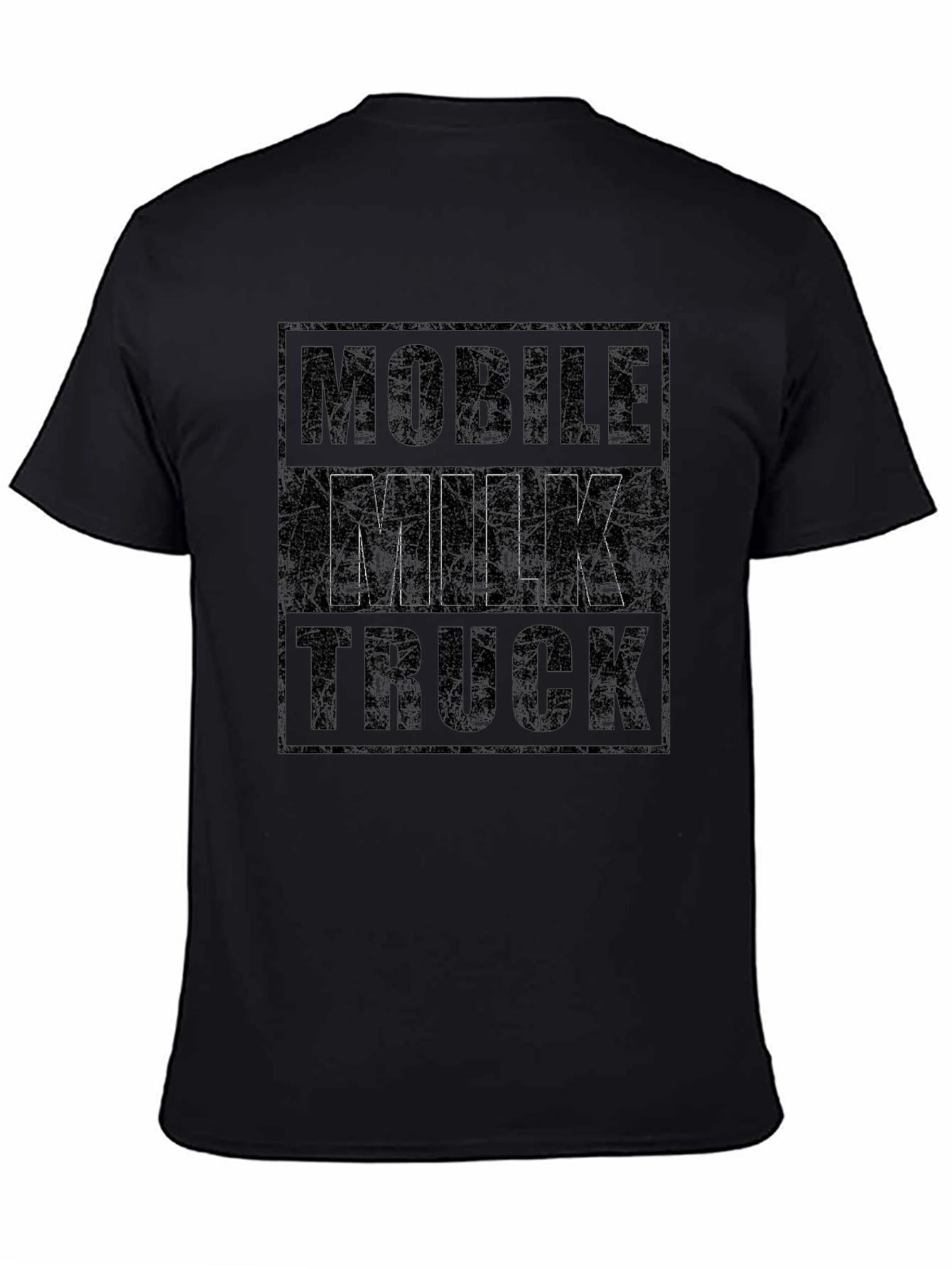 Mobile Milk Truck Graphic Tee - Black Cotton T-Shirt