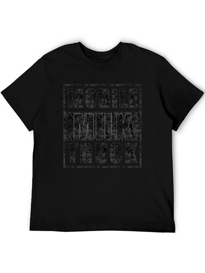 Mobile Milk Truck Graphic Tee - Black Cotton T-Shirt