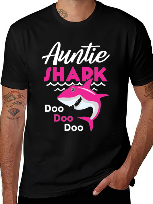 Auntie Shark T-Shirt - Doo Doo Doo Cute Graphic Tee