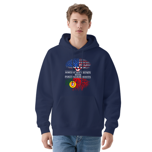 American Grown Portuguese Roots Flag Tree Hoodie