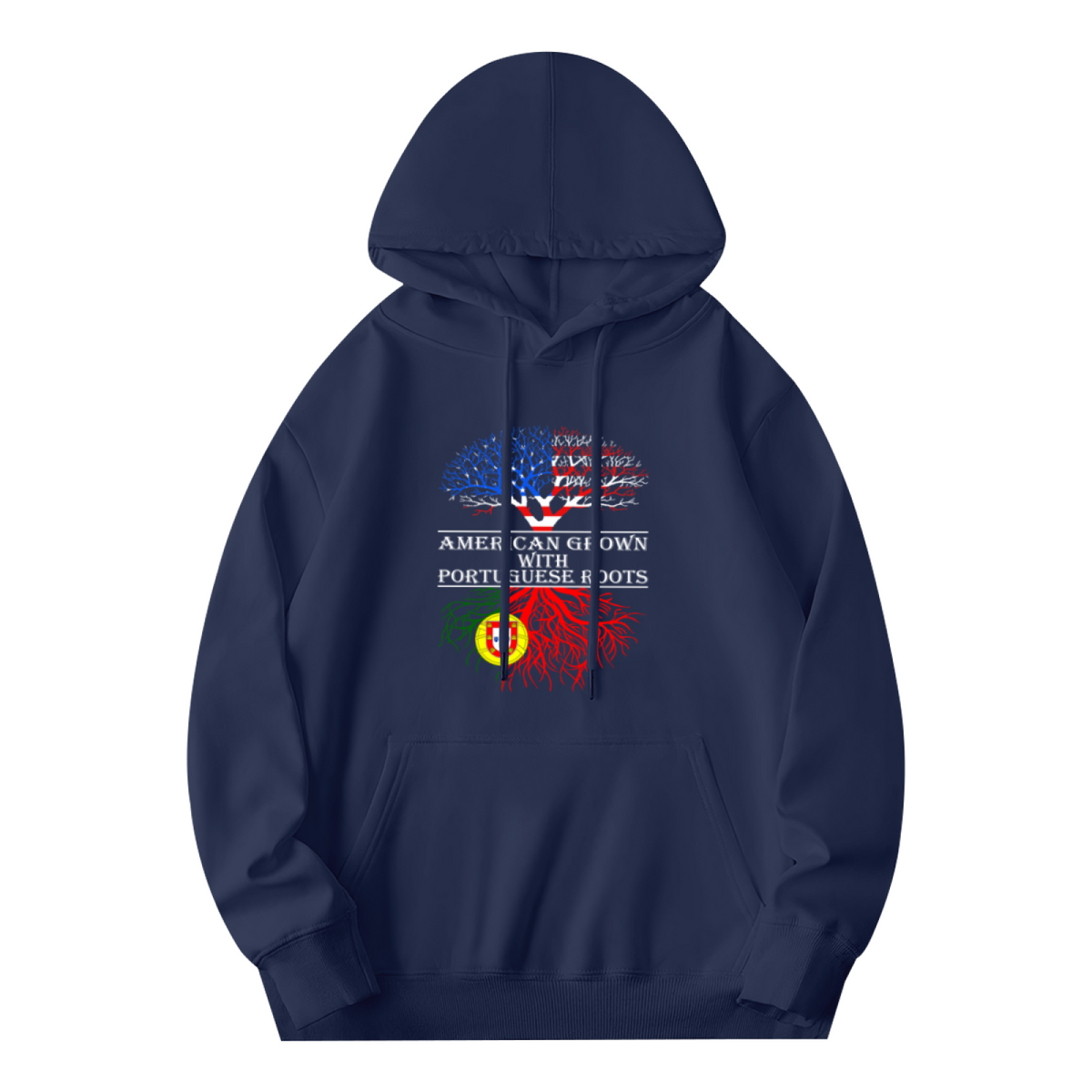 American Grown Portuguese Roots Flag Tree Hoodie