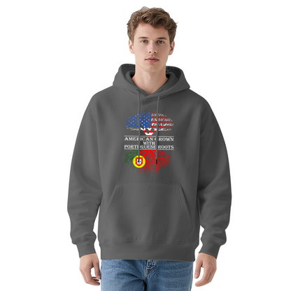 American Grown Portuguese Roots Flag Tree Hoodie