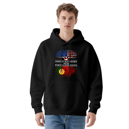 American Grown Portuguese Roots Flag Tree Hoodie