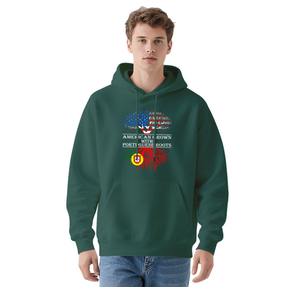 American Grown Portuguese Roots Flag Tree Hoodie