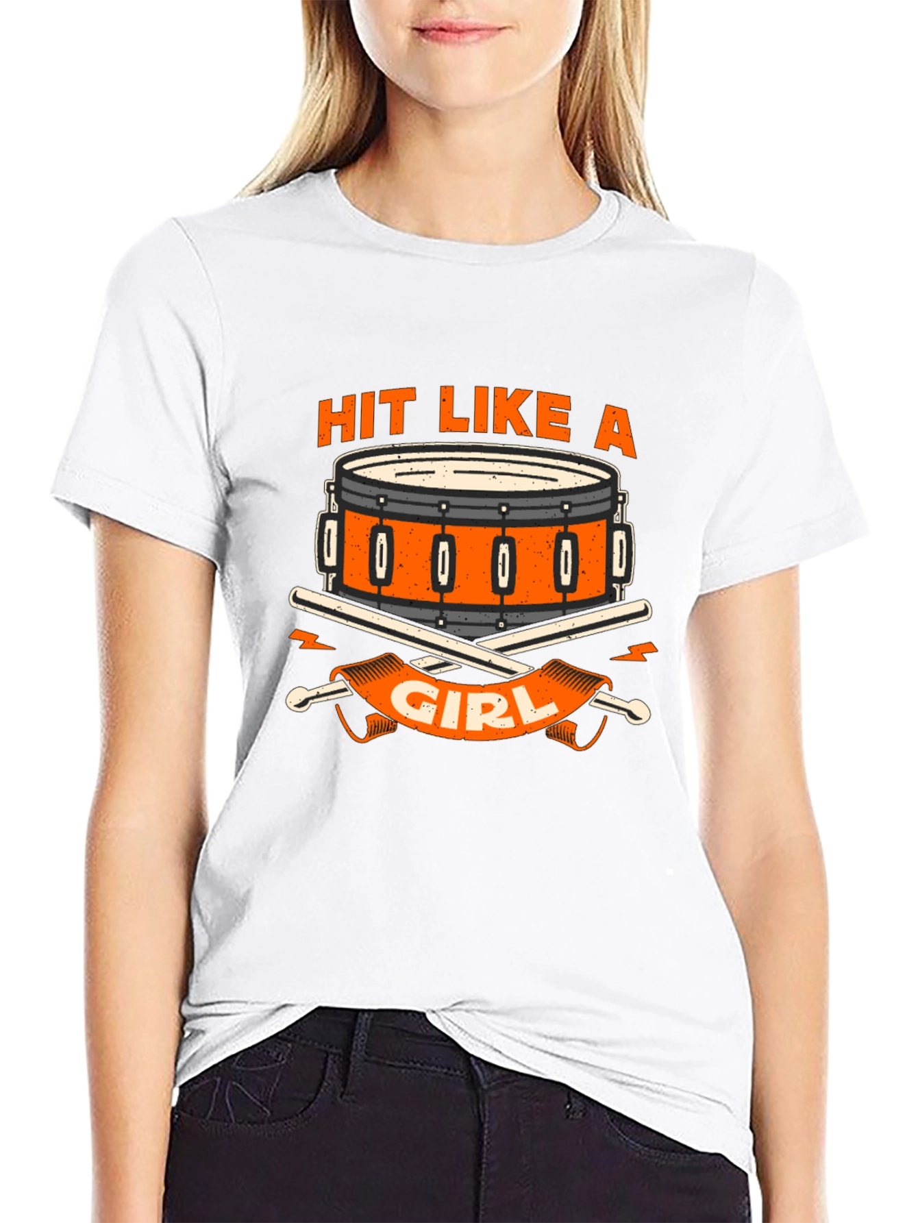 Hit Like A Girl Drum T-Shirt