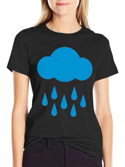 Rain Cloud Graphic Tee - Black Cotton T-Shirt