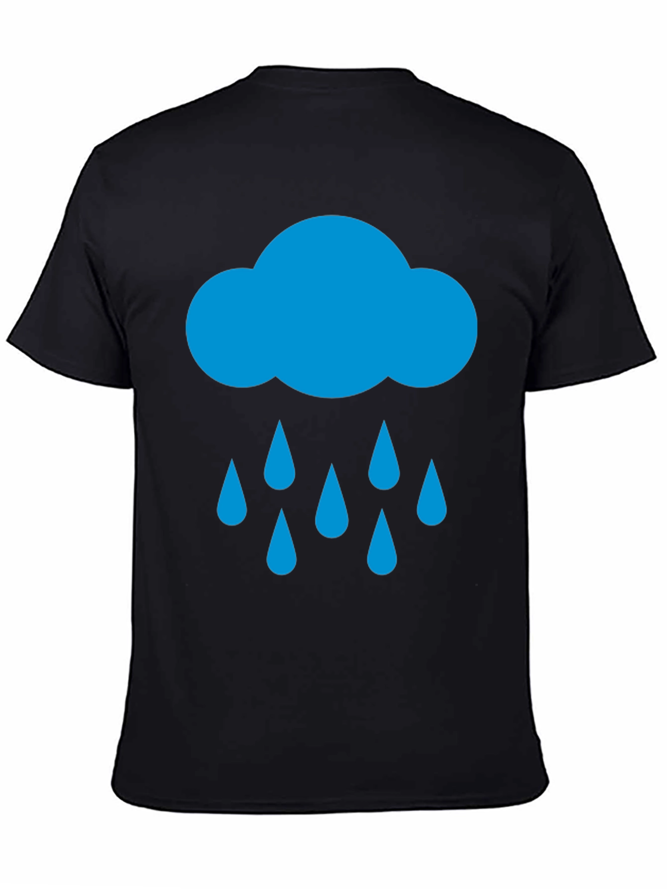Rain Cloud Graphic Tee - Black Cotton T-Shirt