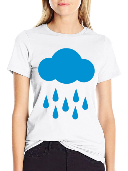Rain Cloud Graphic Tee - Black Cotton T-Shirt