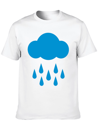 Rain Cloud Graphic Tee - Black Cotton T-Shirt