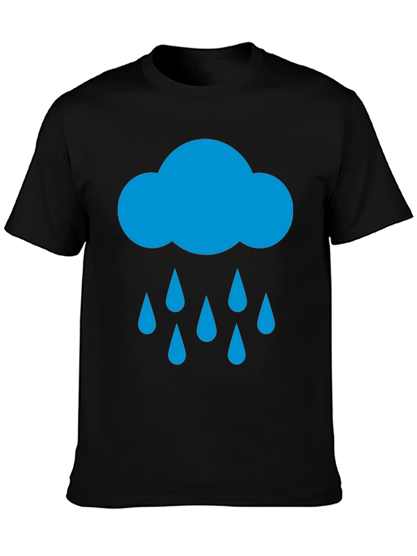 Rain Cloud Graphic Tee - Black Cotton T-Shirt