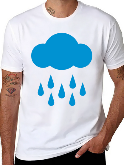 Rain Cloud Graphic Tee - Black Cotton T-Shirt