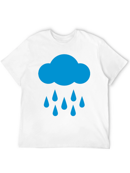 Rain Cloud Graphic Tee - Black Cotton T-Shirt