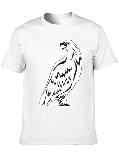 Eagle Graphic Print Crew Neck T-Shirt