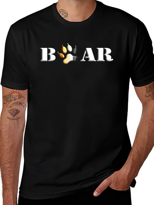 Bear Pride Paw Print T-Shirt - Black