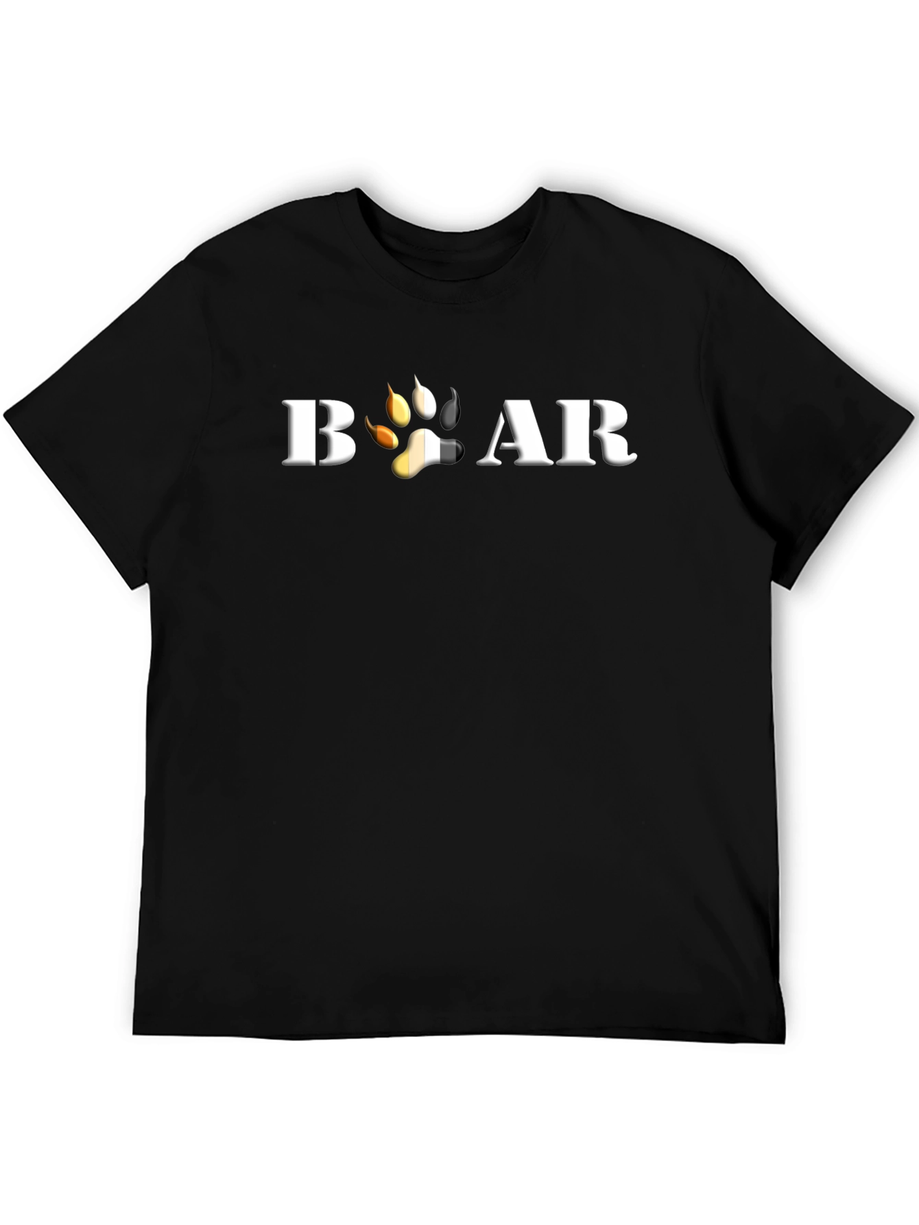 Bear Pride Paw Print T-Shirt - Black