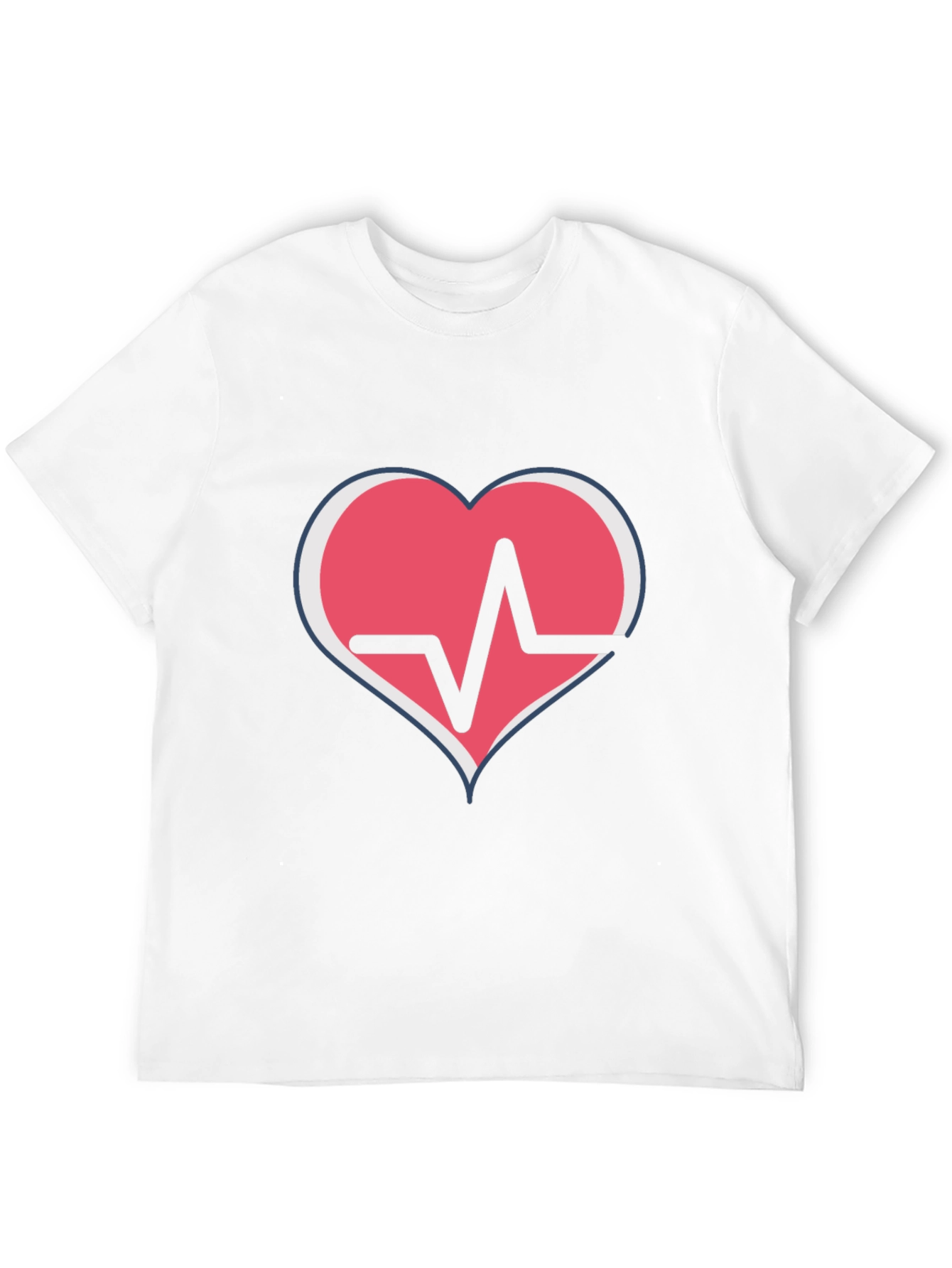 Heartbeat Heart Graphic T-Shirt - Black