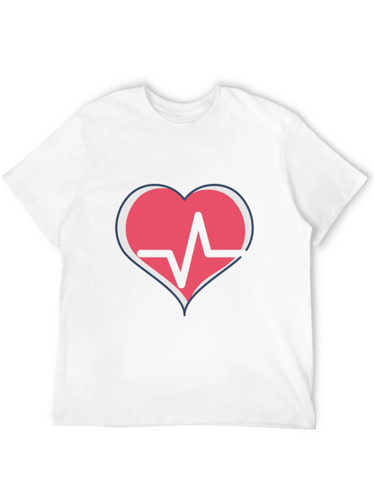 Heartbeat Heart Graphic T-Shirt - Black