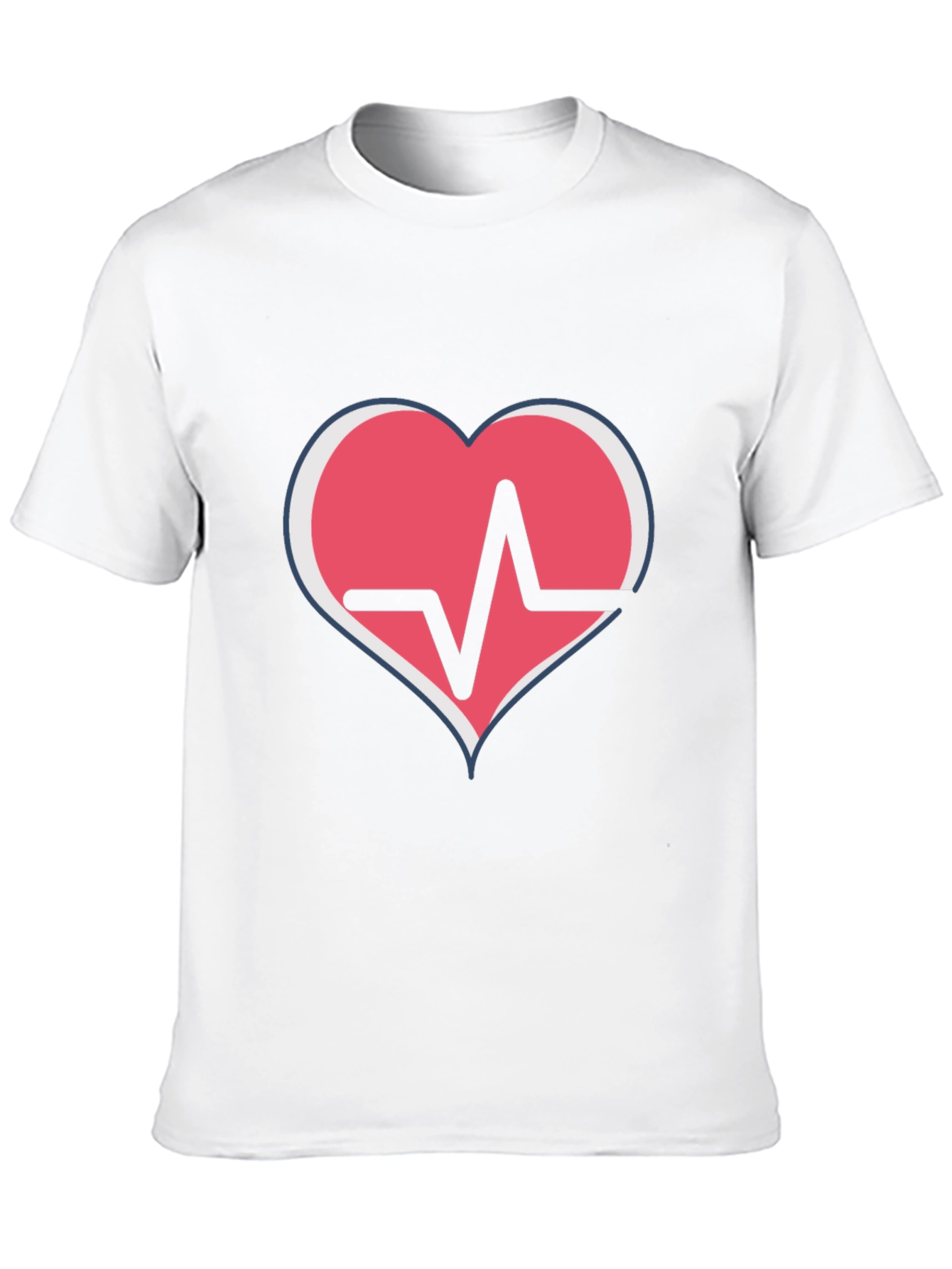Heartbeat Heart Graphic T-Shirt - Black