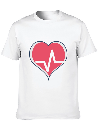 Heartbeat Heart Graphic T-Shirt - Black