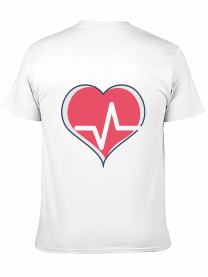 Heartbeat Heart Graphic T-Shirt - Black