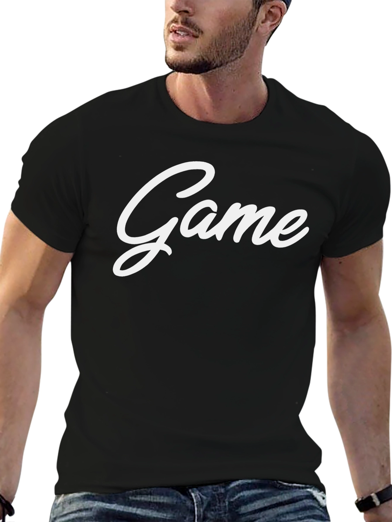 Game Graphic Tee - Black Crew Neck