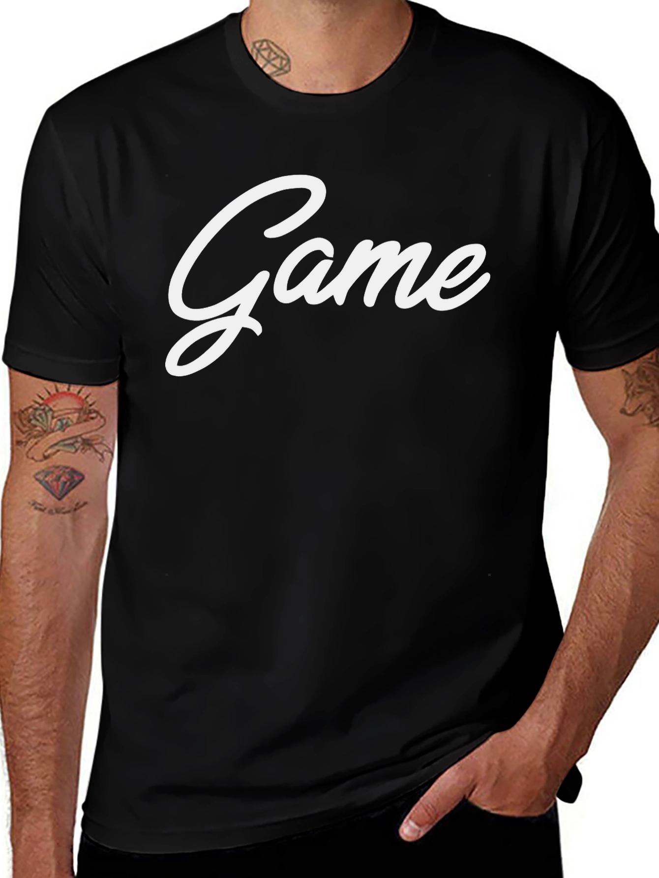 Game Graphic Tee - Black Crew Neck