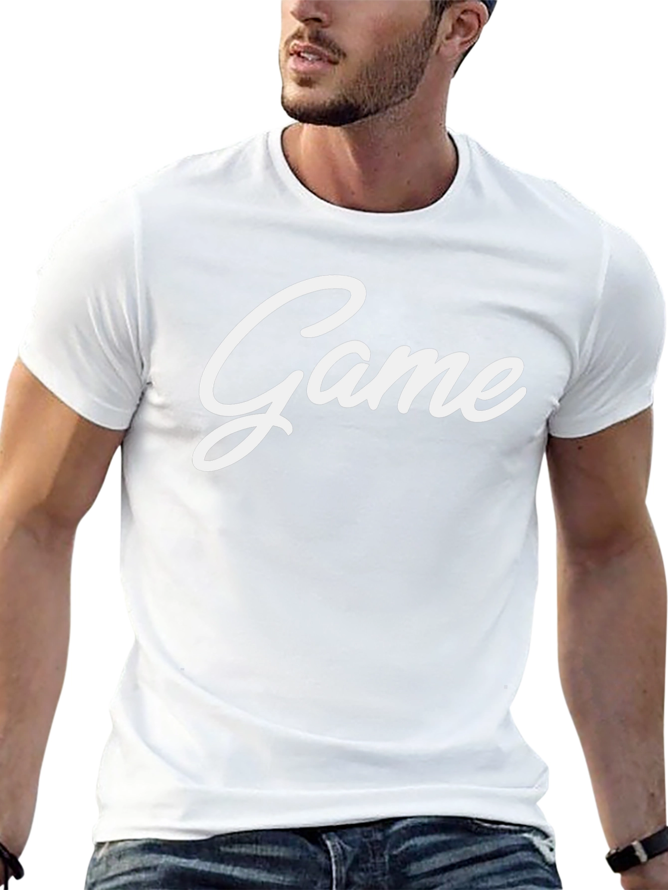 Game Graphic Tee - Black Crew Neck