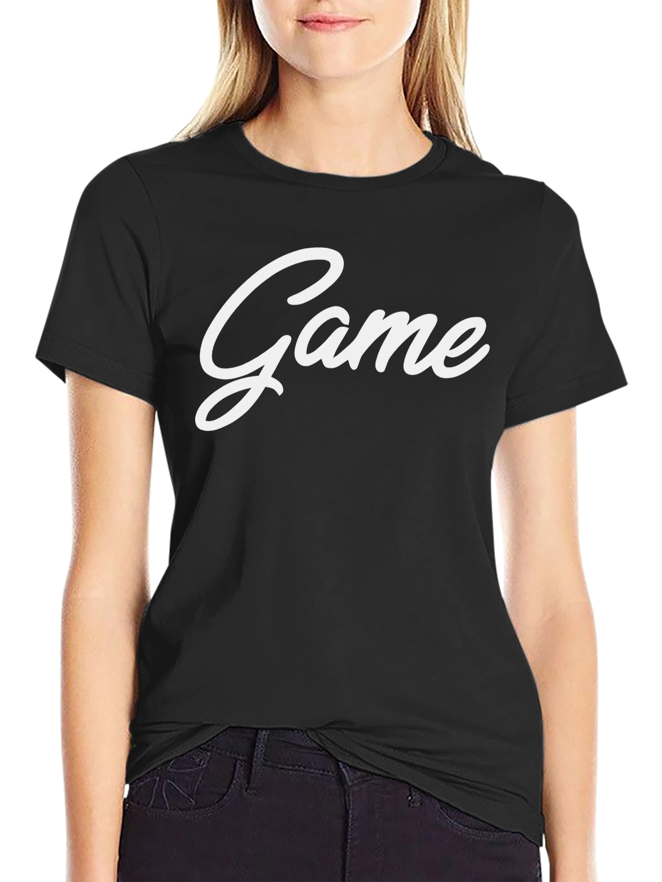 Game Graphic Tee - Black Crew Neck