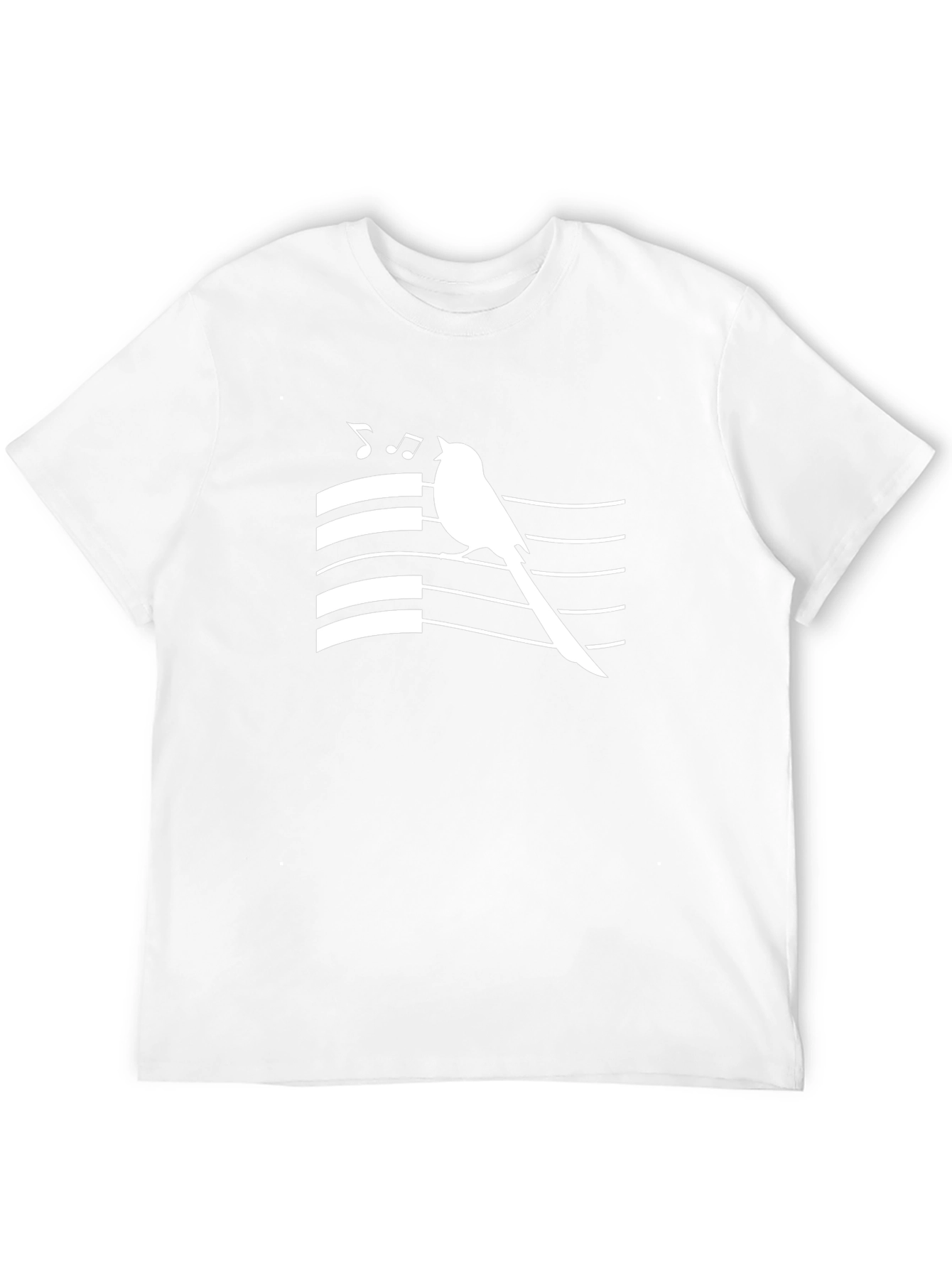 Singing Bird Graphic Tee - Black Cotton T-Shirt