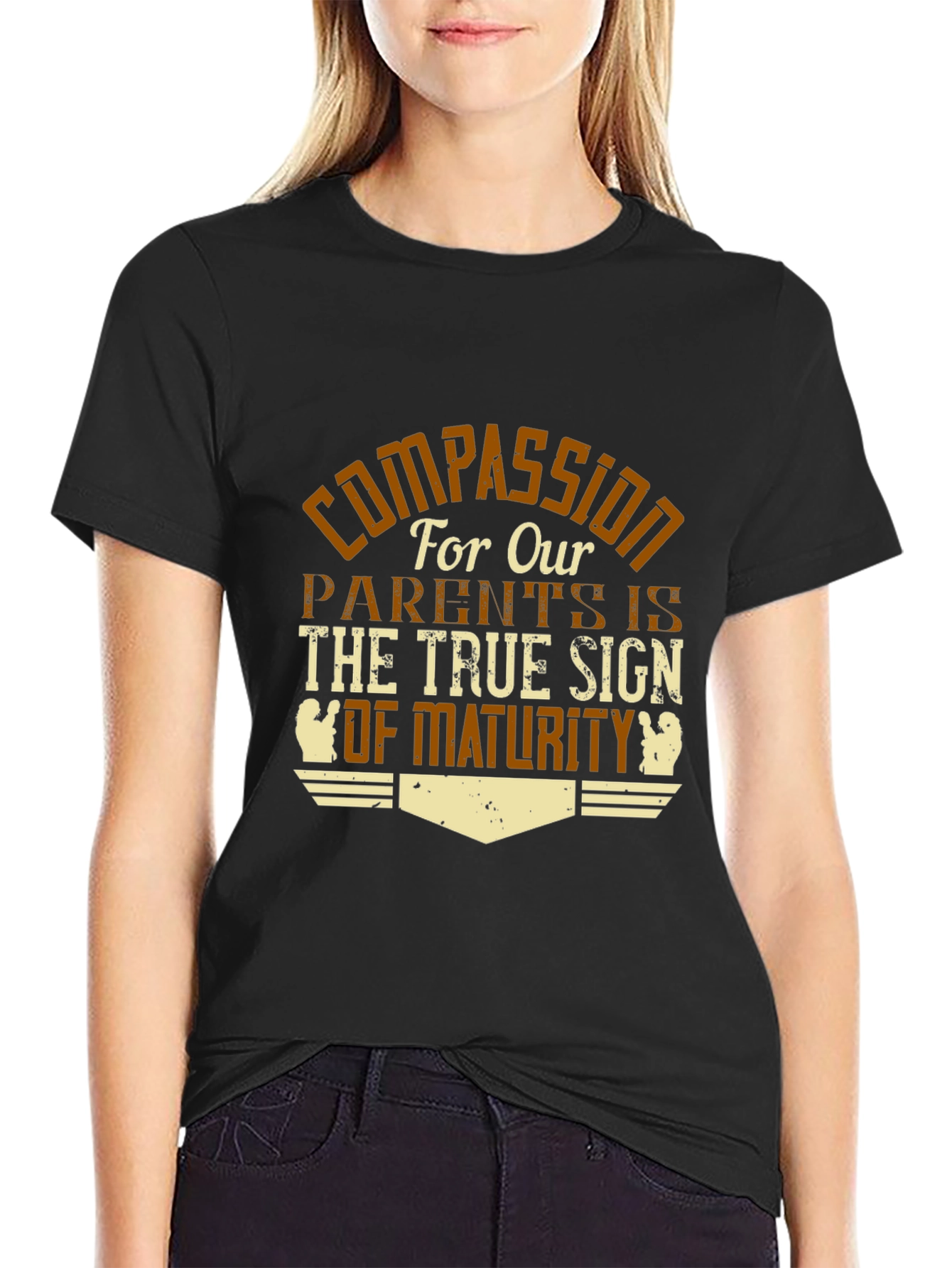 Compassion Maturity T-Shirt - Black Graphic Tee