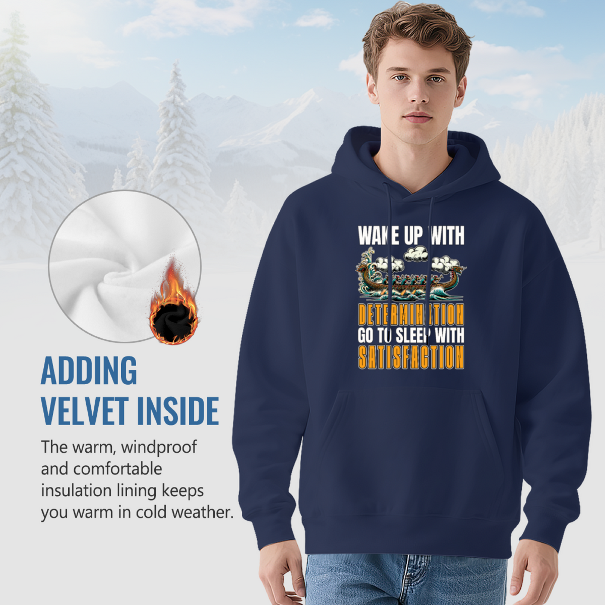 Premium Graphic Hoodie - Viking Determination