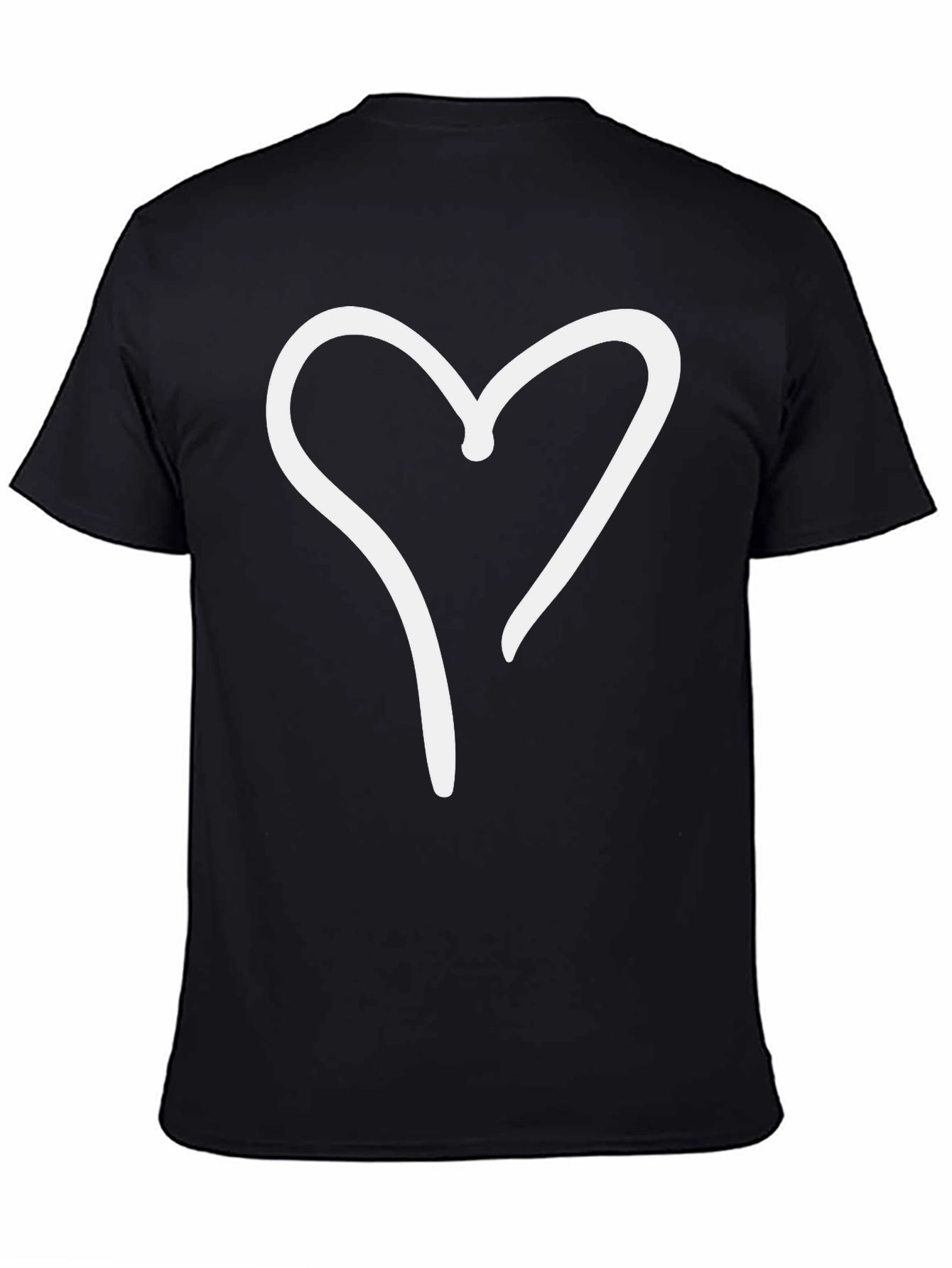 Heart Graphic Black Tee - Casual Style