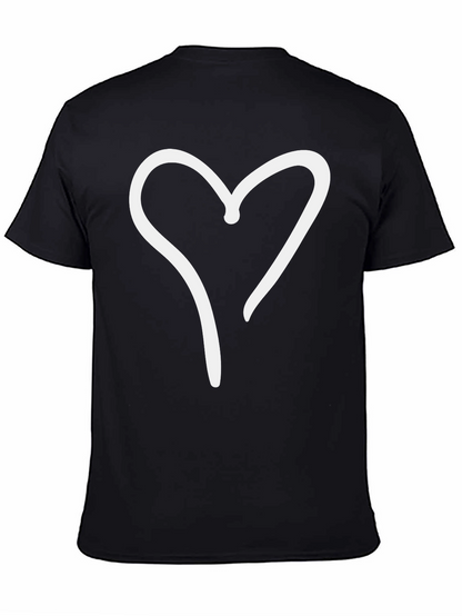 Heart Graphic Black Tee - Casual Style