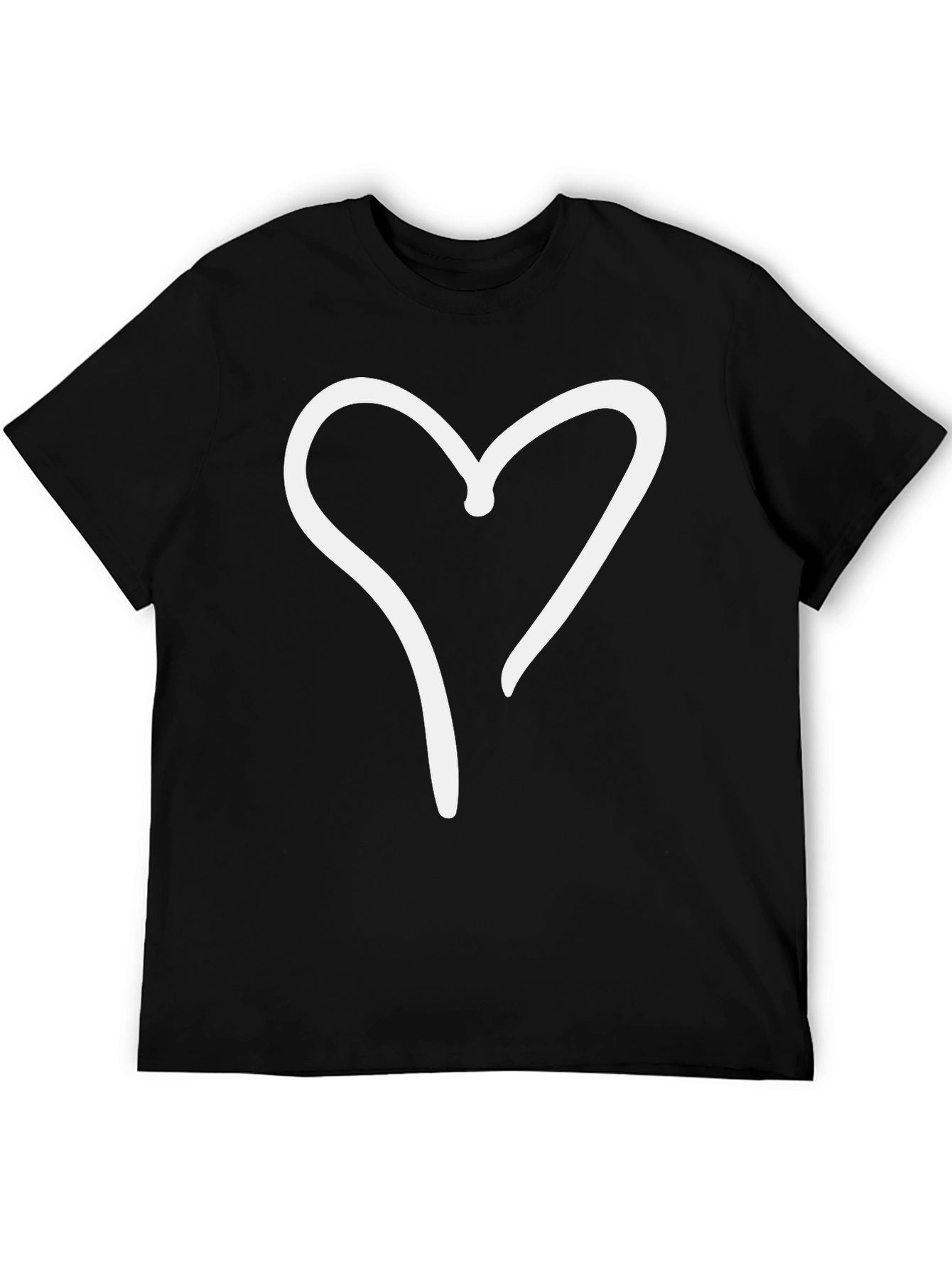 Heart Graphic Black Tee - Casual Style