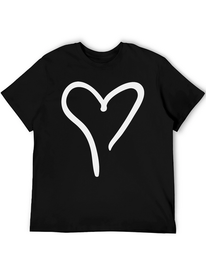 Heart Graphic Black Tee - Casual Style