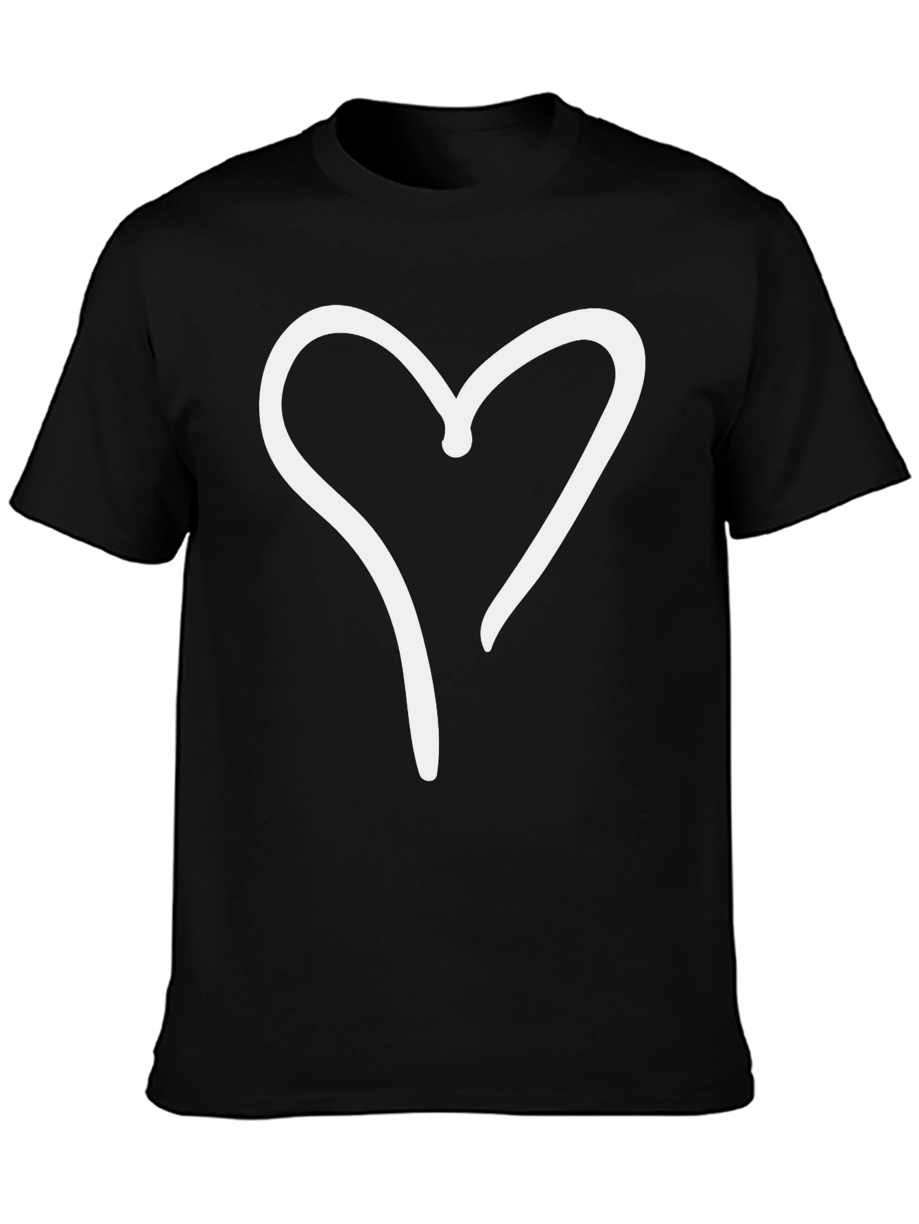 Heart Graphic Black Tee - Casual Style