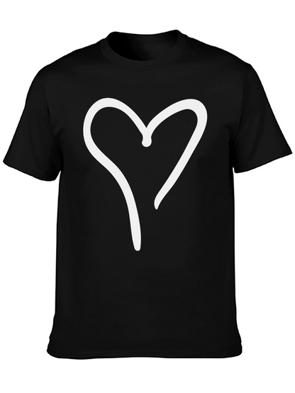 Heart Graphic Black Tee - Casual Style