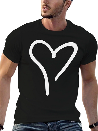 Heart Graphic Black Tee - Casual Style